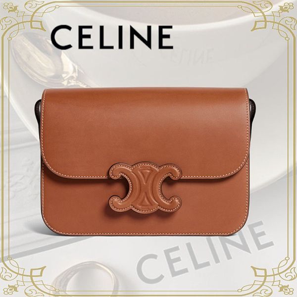 2022SS 【セリーヌ】ミディアム キュイルトリオンフ バッグ コピー タン 199223BFN04LU